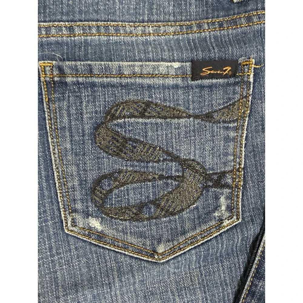 Seven 7 Women's Blue Bootcut Jeans Low Rise Light Wash Sz8‎ Denim Light